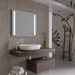 Mobile bagno sospeso Leaf mensolone 120 composizione 2 finitura Olmo scuro - Idrica Catania