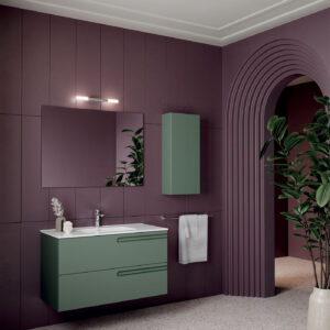 Mobile bagno sospeso Puro 100 composizione 3 finitura Verde opaco - Idrica Catania