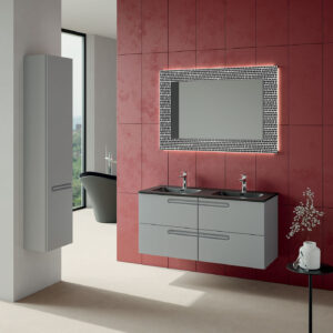 Mobile bagno sospeso Puro 120 composizione 2 finitura Grigio opaco - Idrica Catania