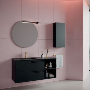 Mobile bagno sospeso Puro 120 composizione 3 finitura Nero opaco - Idrica Catania