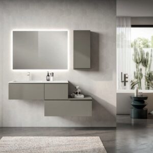 Mobile bagno sospeso Trendy 01 finitura Argilla con top Tecnomat - Idrica Catania