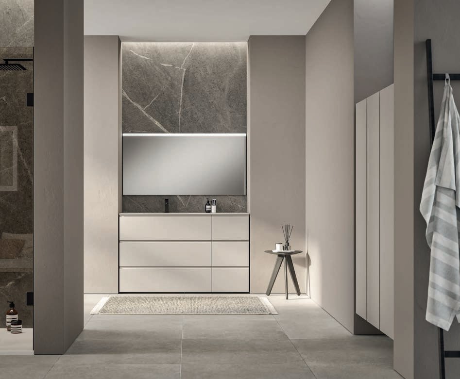 Mobile bagno sospeso Trendy 11 finitura Corda con top Tecnomood - Idrica Catania