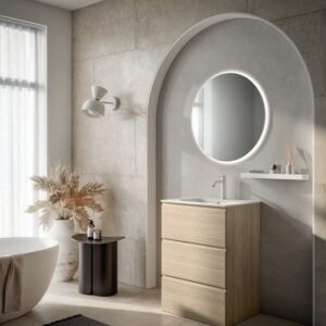 Mobile bagno sospeso Trendy 12 finitura Rovere Elegance con top Tecnoplan - Idrica Catania