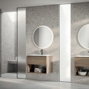 Mobile bagno sospeso Trendy 14 finitura Rovere Cioccolato con top Tecnoplan - Idrica Catania