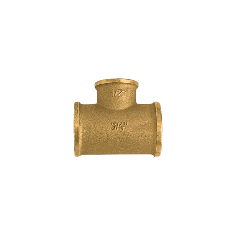 Raccordo a tee ridotto al centro in ottone giallo 1/2 x 3/8 x 1/2 - Idrica Catania
